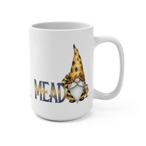 Bee Gnome Mead 15oz Mug - Perfect for bee lovers, gnome enthusiasts, and mead drinkers.